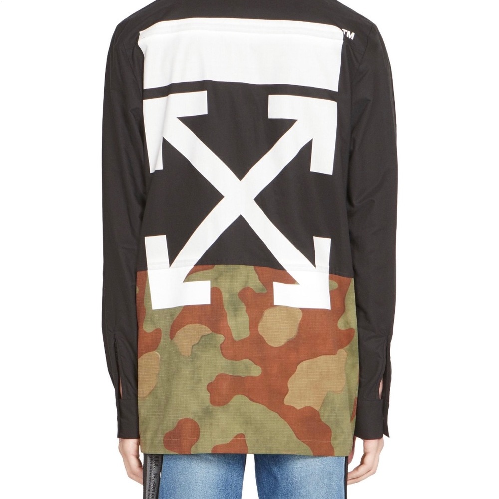 Off-White Split Camo Button-Down Shirt - image 1